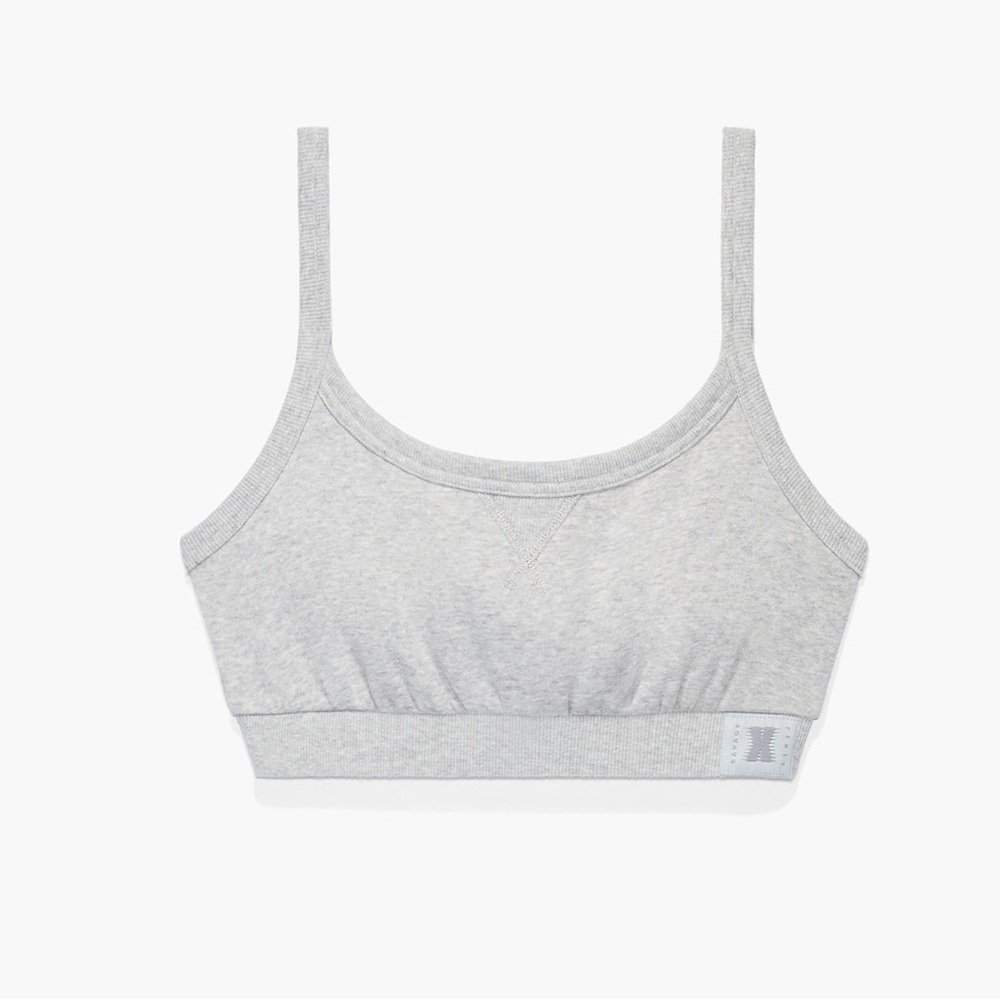 Savage X Fenty Platinum Grey Essential Bralette Unlined Scoop Neck Size Medium